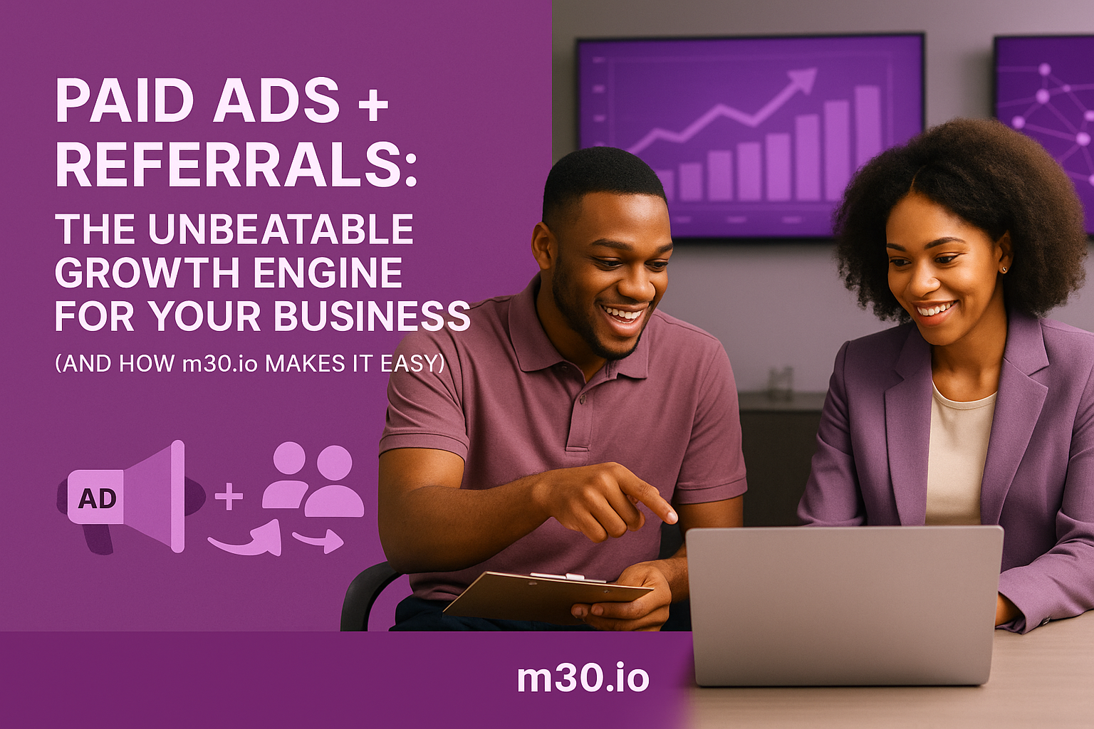 Paid Ads + Referrals: The Unbeatable Growth Engine for Your Business (and How m30.io Makes It Easy) - Blog article image